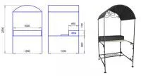 Мангал мобильный, 1200х1100х450